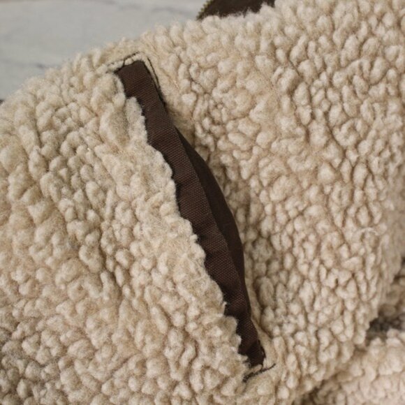 Wrangler Canvas Sherpa Lined Barn Chore Work Jacket Mens 2XL Olive Double Elbow - Picture 7 of 16